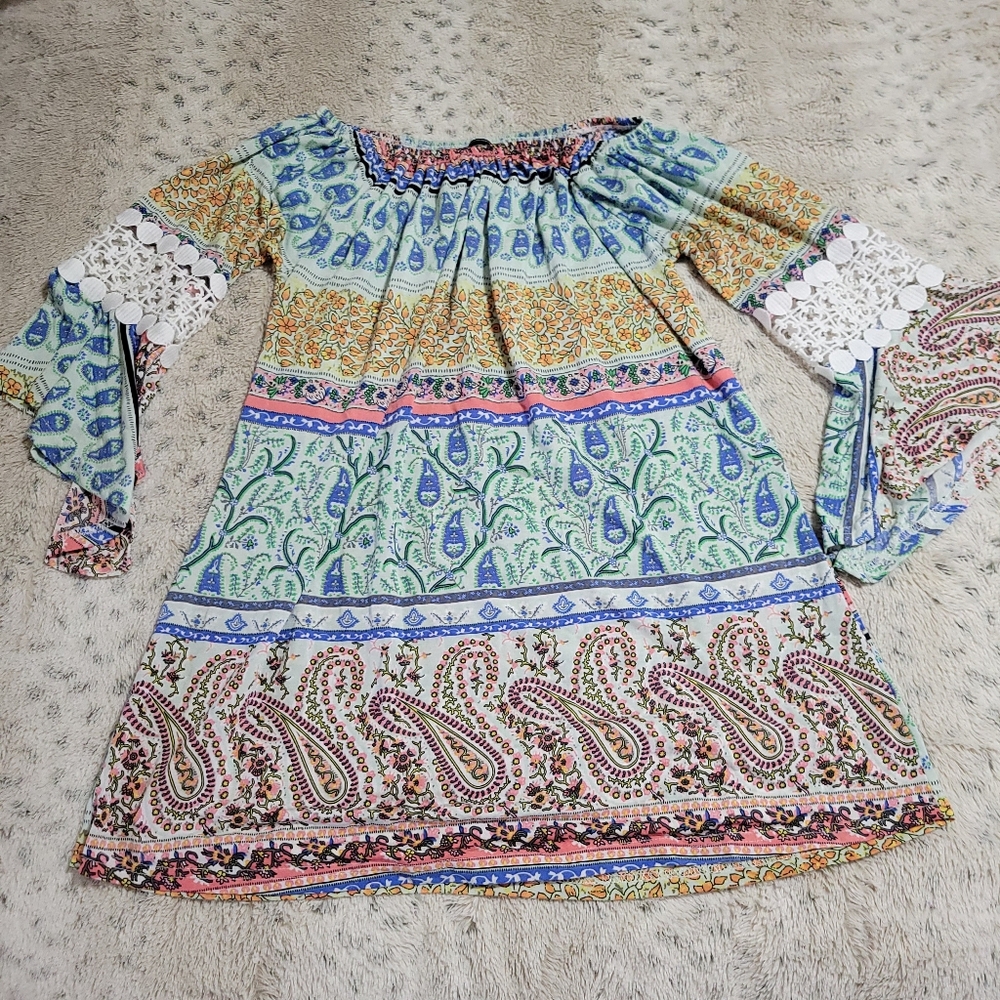 Bohemian Paisley Print Dress